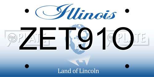 ZET91O Illinois License Plate