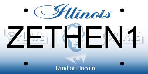 ZETHEN1 Illinois License Plate