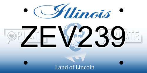 ZEV239 Illinois License Plate