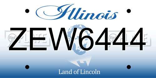 ZEW6444 Illinois License Plate