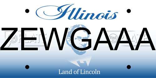 ZEWGAAA Illinois License Plate
