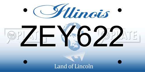 ZEY622 Illinois License Plate