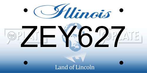 ZEY627 Illinois License Plate