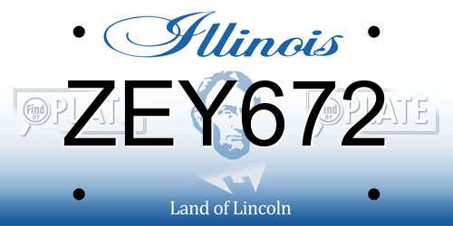 ZEY672 Illinois License Plate