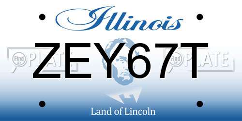 ZEY67T Illinois License Plate