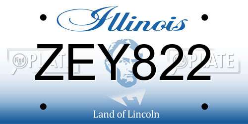 ZEY822 Illinois License Plate