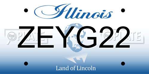 ZEYG22 Illinois License Plate
