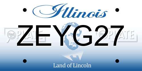 ZEYG27 Illinois License Plate