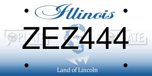 ZEZ444 Illinois License Plate