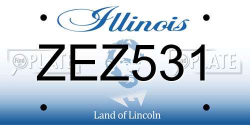 ZEZ531 Illinois License Plate