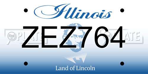 ZEZ764 Illinois License Plate
