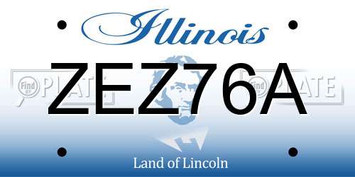 ZEZ76A Illinois License Plate