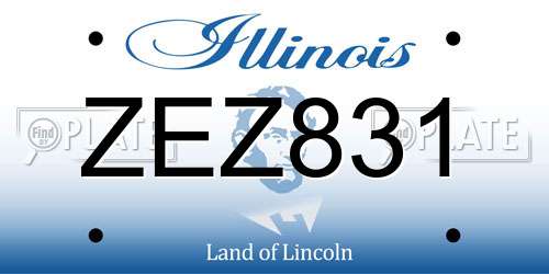 ZEZ831 Illinois License Plate