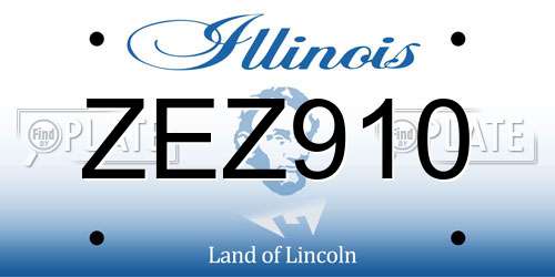 ZEZ910 Illinois License Plate