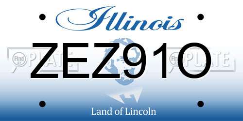 ZEZ91O Illinois License Plate