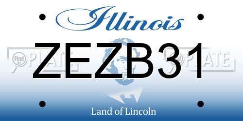 ZEZB31 Illinois License Plate