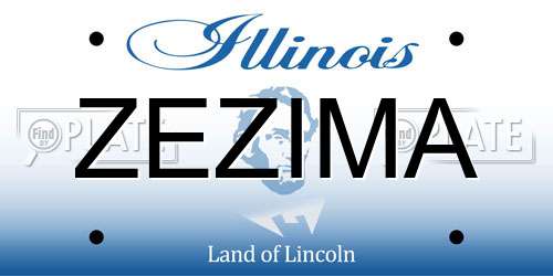 ZEZIMA Illinois License Plate