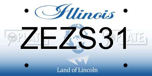 ZEZS31 Illinois License Plate