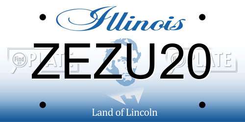 ZEZU20 Illinois License Plate