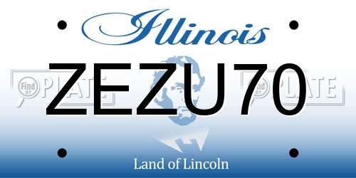 ZEZU70 Illinois License Plate