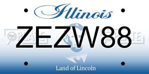 ZEZW88 Illinois License Plate