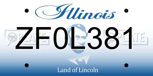ZF0L381 Illinois License Plate