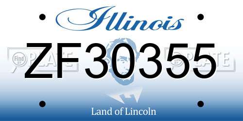 ZF30355 Illinois License Plate