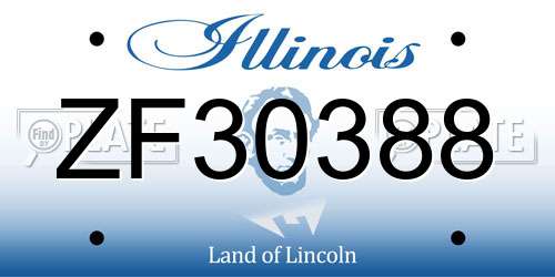 ZF30388 Illinois License Plate