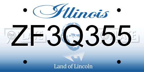 ZF3Q355 Illinois License Plate
