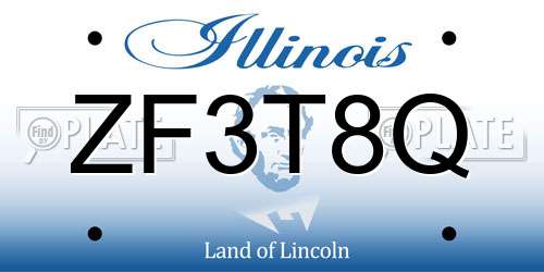 ZF3T8Q Illinois License Plate