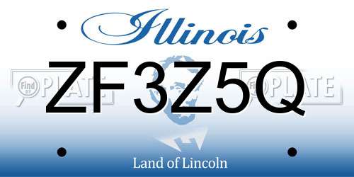 ZF3Z5Q Illinois License Plate