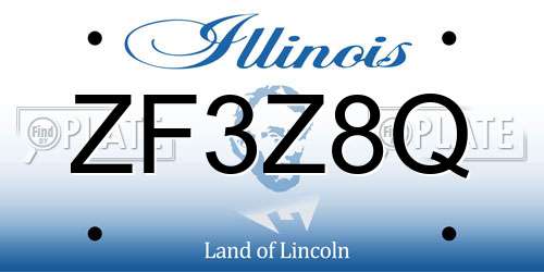 ZF3Z8Q Illinois License Plate