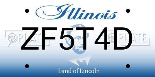 ZF5T4D Illinois License Plate