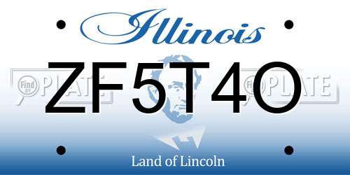 ZF5T4O Illinois License Plate