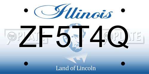 ZF5T4Q Illinois License Plate