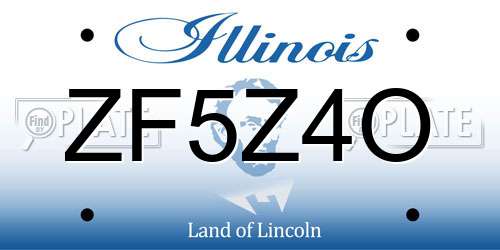 ZF5Z4O Illinois License Plate