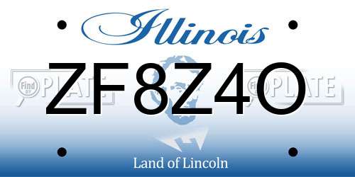 ZF8Z4O Illinois License Plate