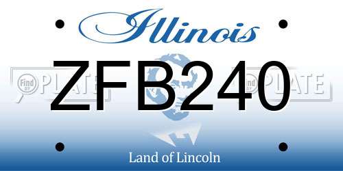 ZFB240 Illinois License Plate
