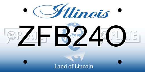ZFB24O Illinois License Plate