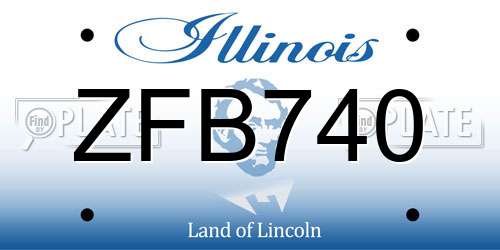 ZFB740 Illinois License Plate