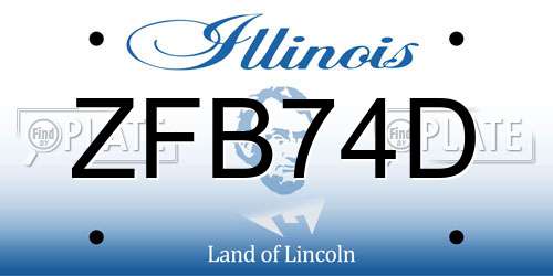 ZFB74D Illinois License Plate