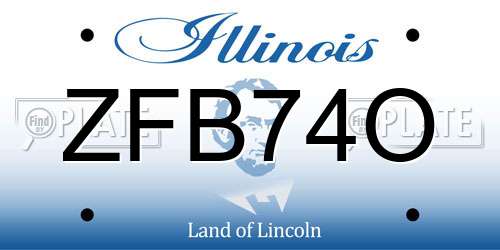 ZFB74O Illinois License Plate