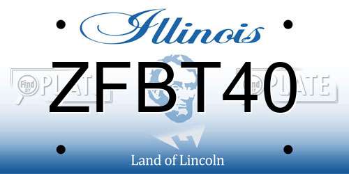 ZFBT40 Illinois License Plate