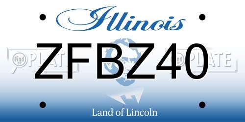 ZFBZ40 Illinois License Plate