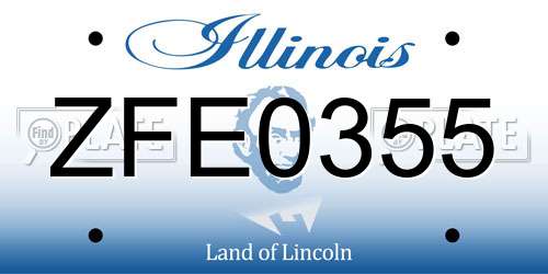 ZFE0355 Illinois License Plate
