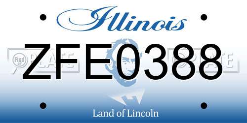 ZFE0388 Illinois License Plate