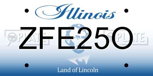 ZFE25O Illinois License Plate