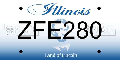 ZFE280 Illinois License Plate