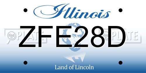 ZFE28D Illinois License Plate
