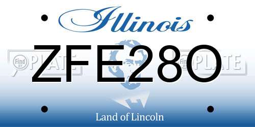 ZFE28O Illinois License Plate